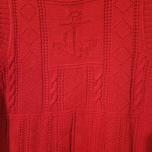 Ralph Lauren Red Cable Knit Linen Cotton Preppy Sweater Vest. Size M - Picture 4 of 6